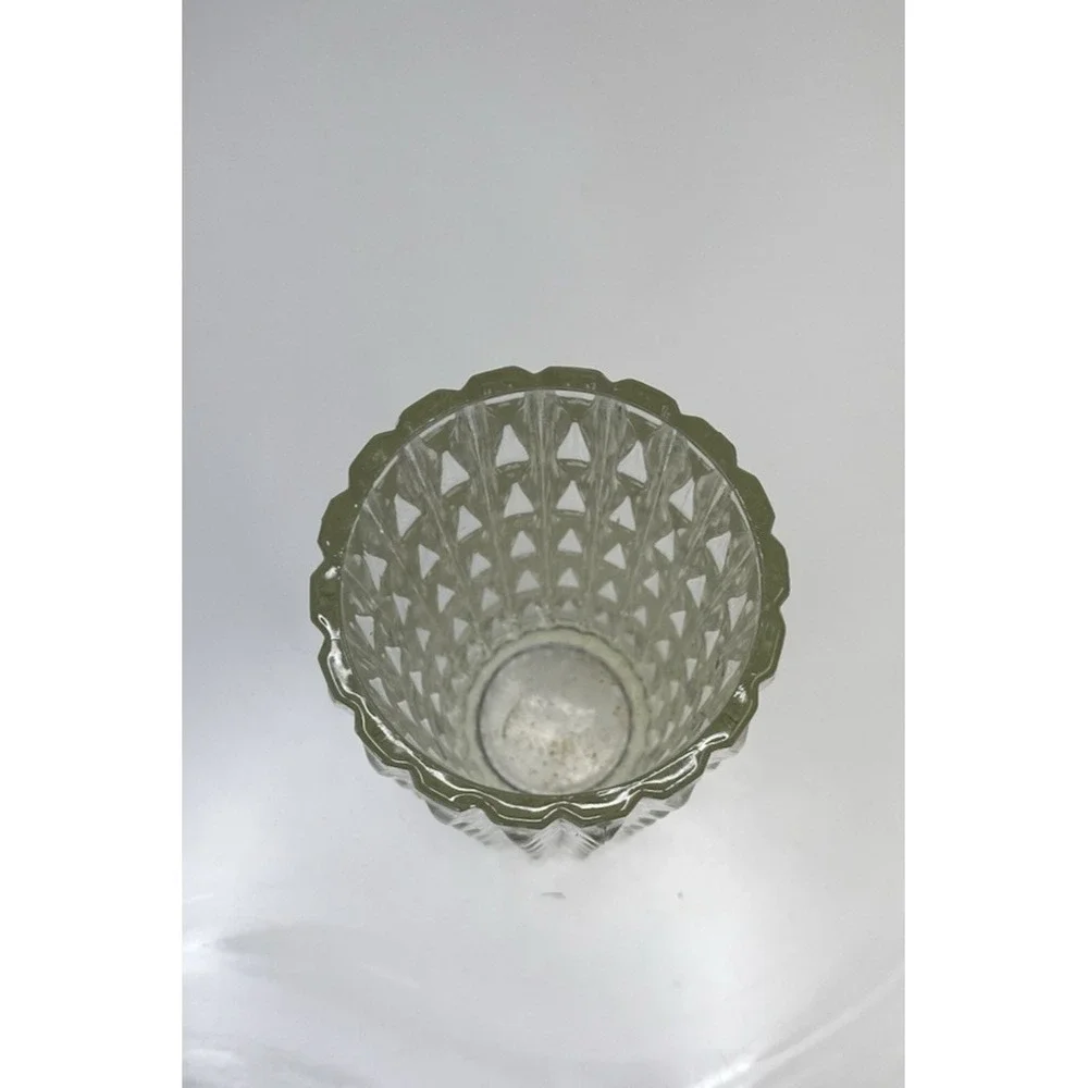 Vintage‎ Fidenza Vetraria Italy Glass Vase MCM Wavy Pressed Scallop 9